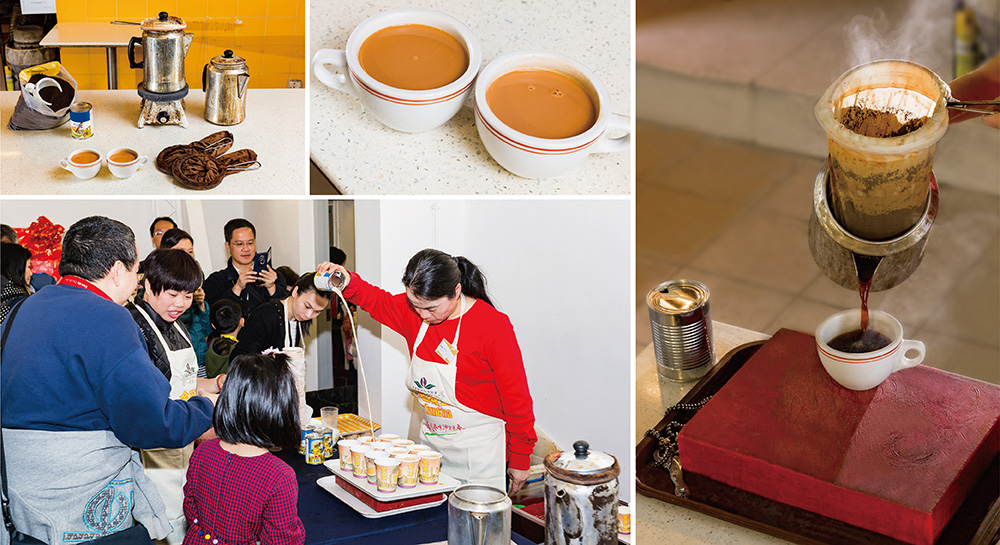 Photos of making the Hong Kong-style milk tea 