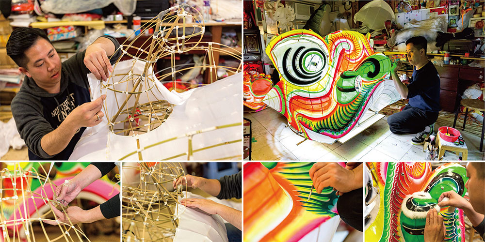 The paper crafting technique and lion dance
